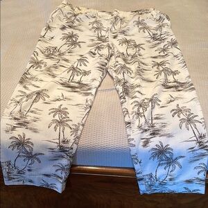 Tropical Palm Tree Print Pants